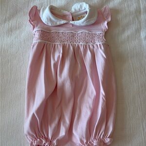 The Beaufort Bonnet Company Pink Smocked Bubble One-Piece